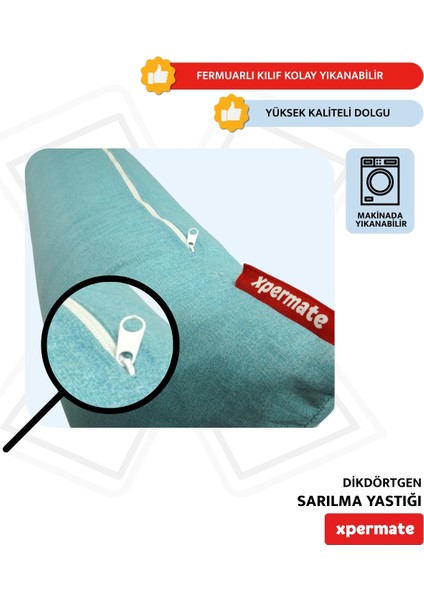 Sarılma Yastığı , Uyku Yastığı , Bacak Arası Yastığı Dikdörtgen 150 x 25 cm Açıkmavi fiyatları