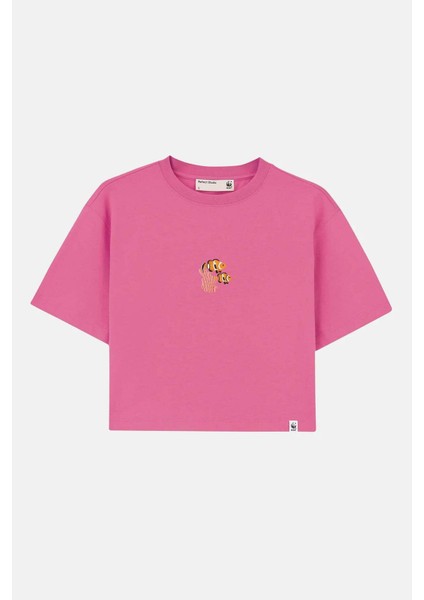 Palyaço Balığı Lightweight Crop T-Shirt - Pembe