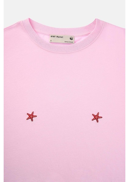 Deniz Yıldızları Supreme Crop T-Shirt - Pembe modelleri