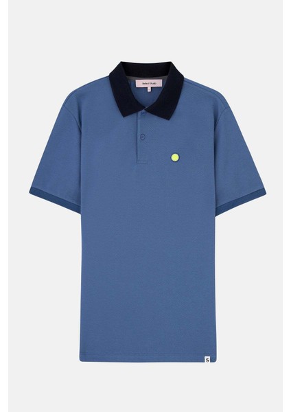 Tennis Ball Polo Yaka T-Shirt - Mavi