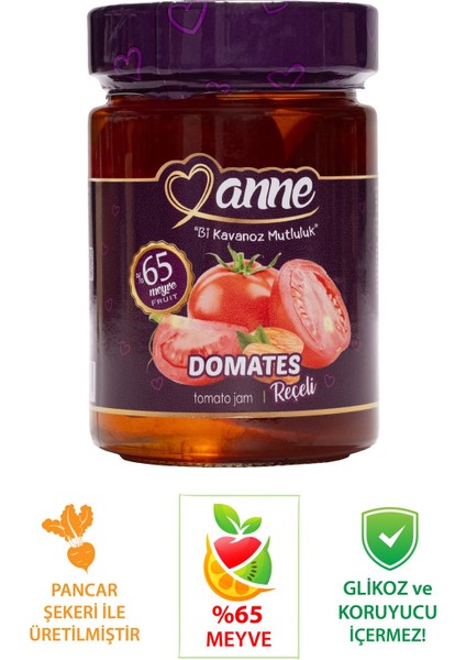 Domates Reçeli 400 gr (Pancar Şekeri İle Üretilmiştir - Glikoz, Koruyucu İçermez)