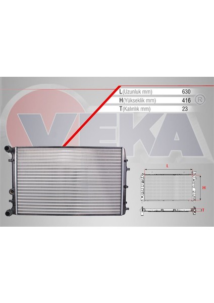 VEKA-16-4416 - Su Radyatoru Mekanık Volkswagen Polo (9n_) 1.4i 16V M-T 2001-2012