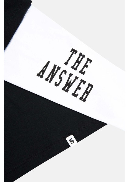 The Answer Double Sleeve T-Shirt - Siyah fırsatları