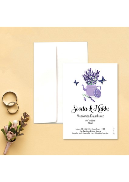 Otuz9 Beyaz Zarflı Davetiye Düğün - Nişan - Kına - Nikah (100 Adet)