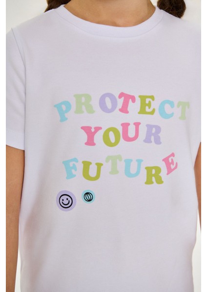 Protect Your Future Premium Çocuk T-Shirt - Beyaz fiyatları
