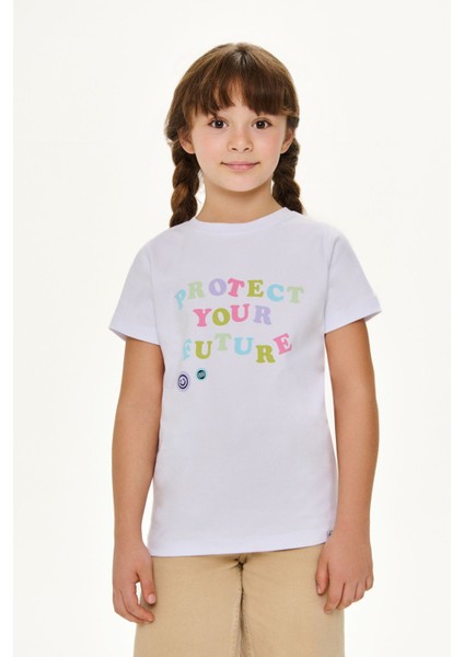 Protect Your Future Premium Çocuk T-Shirt - Beyaz modelleri
