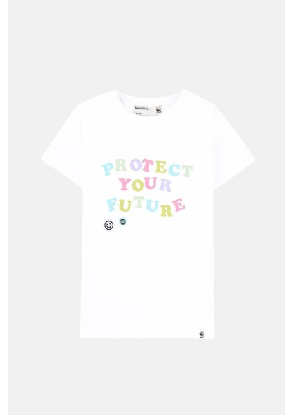 Protect Your Future Premium Çocuk T-Shirt - Beyaz fırsatları