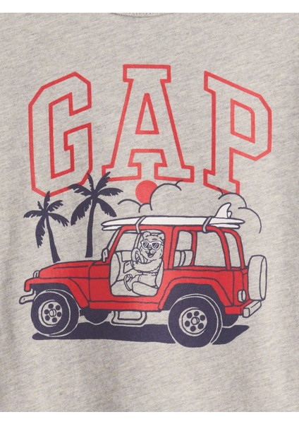 Erkek Bebek Açık Kahverengi Grafik Baskılı T-Shirt fiyatları