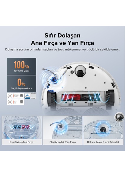 Qrevo Edge 5V1 Akıllı Robot Süpürge - Beyaz fiyatları
