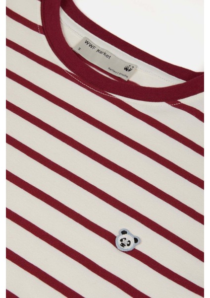 Panda Heavyweight Çizgili T-Shirt - Kırmızı/ekru fiyatları