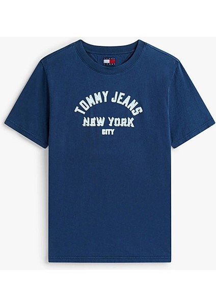 Kadın Varsity Logolu Relaxed Fit T-Shirt - Lacivert indirimleri