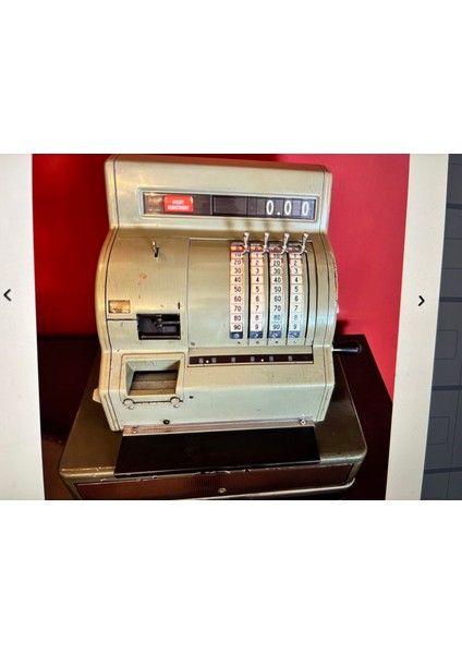 1954-55 Natıonal Marka Antika Yazar Kasa Anahtarlı ve Çalışır Durumda