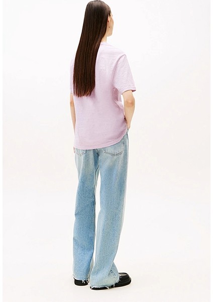 Kadın Varsity Logolu Relaxed Fit T-Shirt - Pembe modelleri