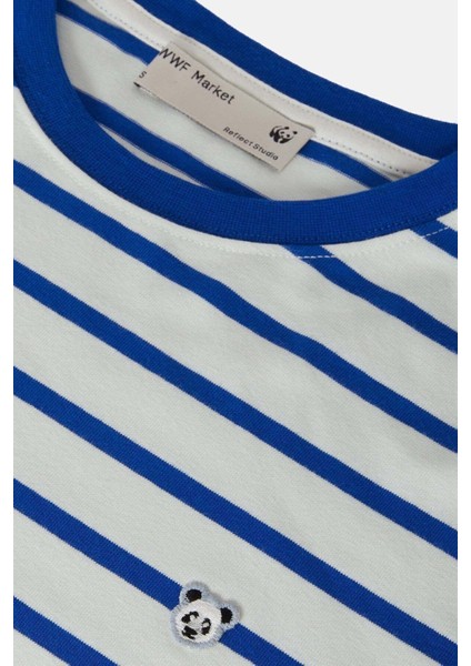 Panda Heavy-Weight Çizgili Uzun Kollu T-Shirt - Mavi/ekru fiyatları