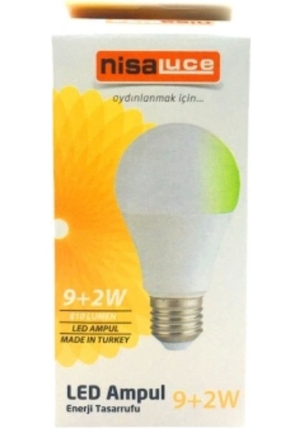 9+2W E27 Çok Renkli Beyaz-Yeşil LED Ampul, Enerji Tasarruflu ve Şık Aydınlatma