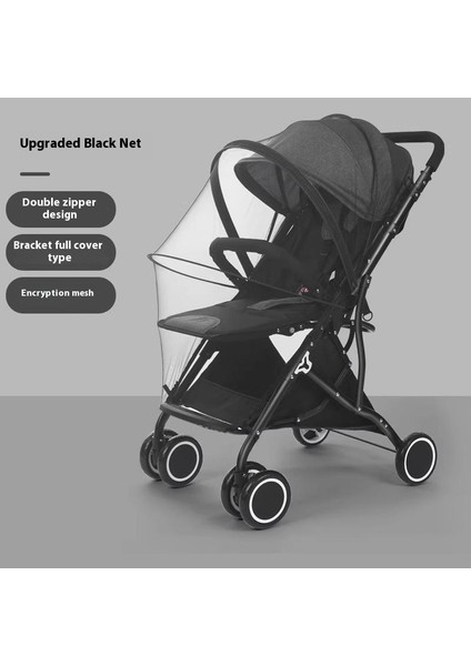 Pram Cibinlik Bebek Arabası Sivrisinek Örtüsü Güneşlik Örtüsü Nakış Büyütülmüş Yoğun Ağ (Yurt Dışından)