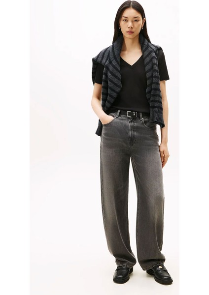 Kadın Slim Cody V-Yaka Kısa Kollu T-Shirt - Siyah fırsatları