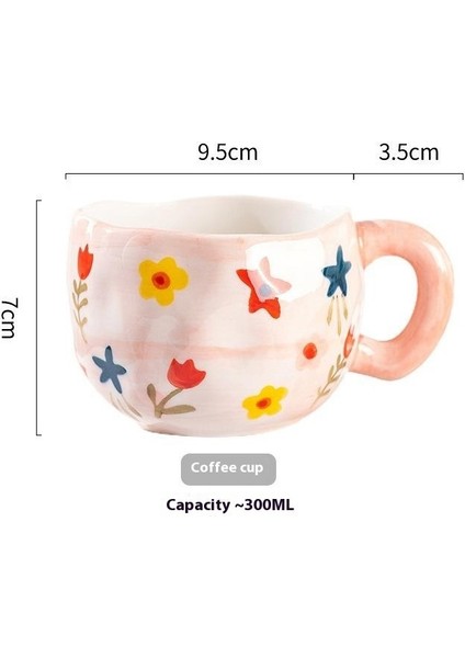 El Tutam Kahve Fincanı Sevimli Kız Kalp Seramik Fincan Ev El Boyaması Yüksek Değerli Ikindi Çayı Fincanı Su Dağı Yaratıcı Daklar (Yurt Dışından)