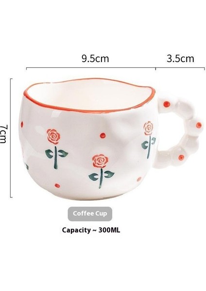 El Tutam Kahve Fincanı Sevimli Kız Kalp Seramik Fincan Ev El Boyaması Yüksek Değerli Ikindi Çayı Fincanı Su Dağı Yaratıcı Daklar (Yurt Dışından)