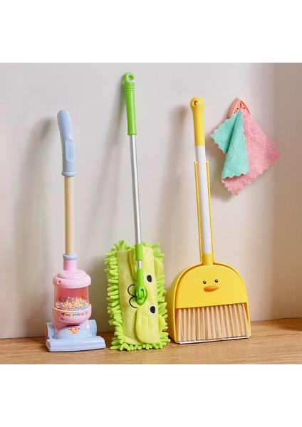 Çocuk Oyun Evi Oyuncakları Sarı Ördek Süpürge Faraş Bebek Hoover Paspas Eğitici Oyuncaklar Combo Set (Yurt Dışından)