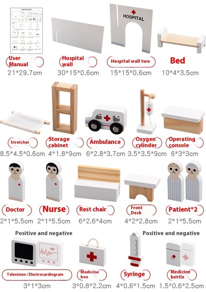 Çocuk Simülasyon Oyun Evi Oyuncak Seti Ambulans Hastane Rol-Oyun Üç Boyutlu Doktor Ahşap Oyuncaklar (Yurt Dışından) modelleri
