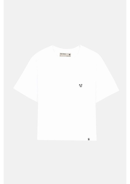 Panda Light-Weight Kadın T-Shirt - Beyaz