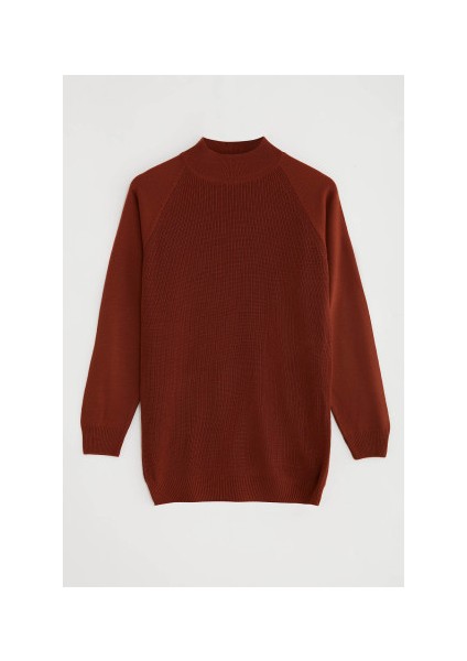 Wıll Erkek Yarım Balıkçı Yaka Kiremit Rengi Kazak