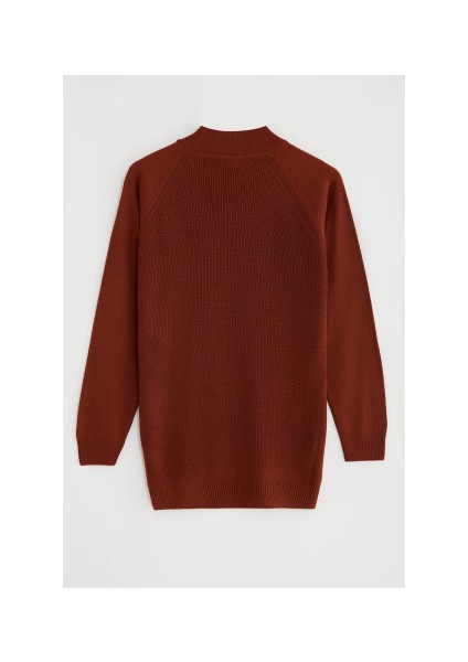 Wıll Erkek Yarım Balıkçı Yaka Kiremit Rengi Kazak modelleri