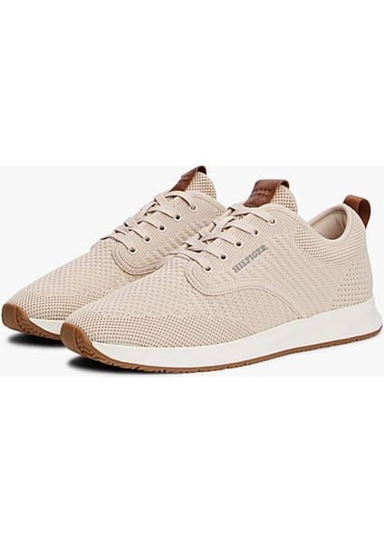 Erkek 3D Dokulu Örgü Bileksiz Sneaker - Bej