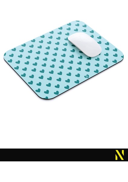 Turkuaz Renkli Kalpli Desenli Ergonomik Mouse Pad - 23 cm x 19 cm - Kaydırmaz Taban Ev ve Ofis Kullanımı için İdeal Fare Altlığı Mousepad modelleri