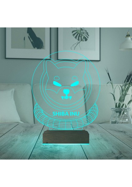 Çok Renkli 3D Gece Lambası, Kripto ve Finans Temalı, Şık ve Modern Dekorasyon Için