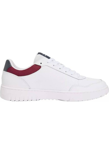 Erkek Renkli Panelli Deri Basketbol Stili Sneaker - Beyaz modelleri