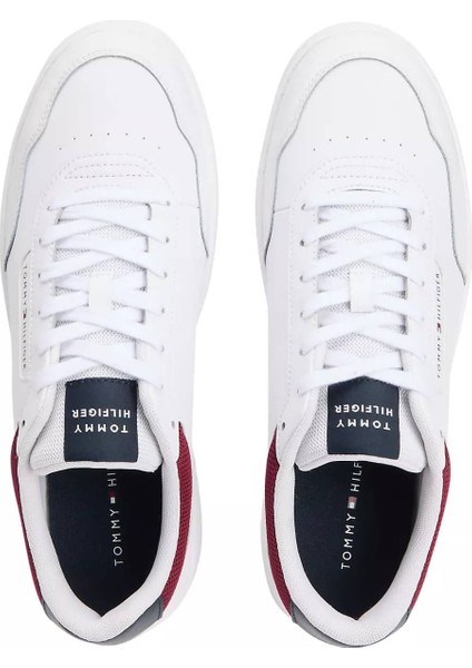 Erkek Renkli Panelli Deri Basketbol Stili Sneaker - Beyaz indirimleri