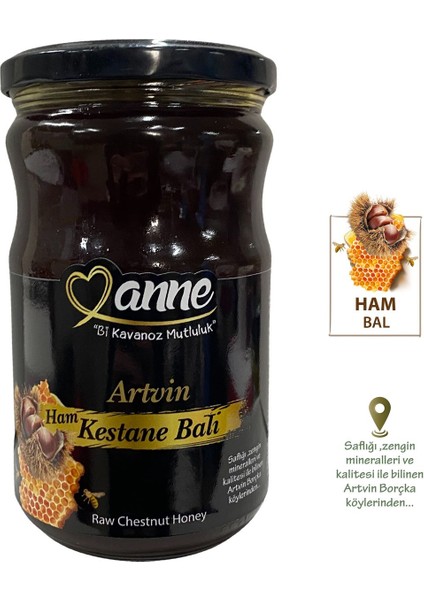 Artvin Ham Kestane Balı 850 gr (Yöresel, Ham Bal)