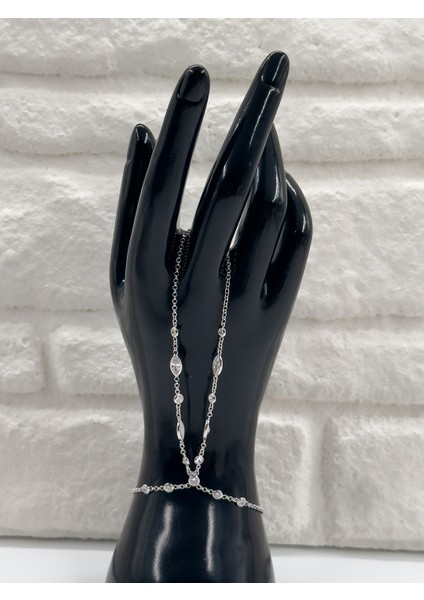 Zirkon Taşlı Şahmeran Kadın Gümüş Bileklik