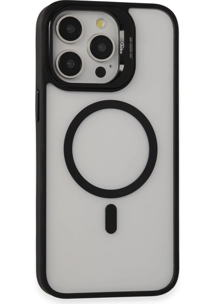 Iphone 15 Pro Max Kılıf Roblox Lens Magsafe Standlı Kapak - Siyah Ynsmr