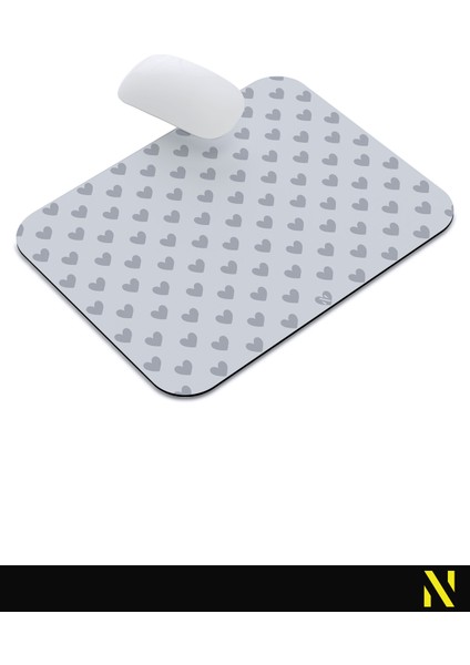 Gri Renkli Kalpli Desenli Ergonomik Mouse Pad - 23 cm x 19 cm - Kaydırmaz Taban Ev ve Ofis Kullanımı Fare Altlığı Mousepad indirimleri