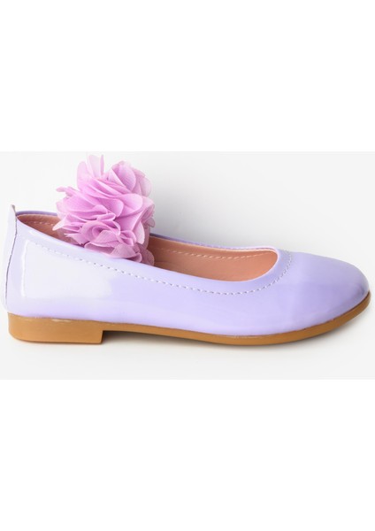 Lila Tül Çiçekli Kız Çocuk Ayakkabı Düz Taban Şıklığı fiyatları