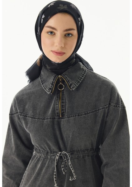 Zeta Siyah Yaprak Desen Pamuklu Şal fırsatları