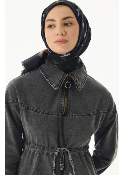 Zeta Siyah Yaprak Desen Pamuklu Şal indirimleri