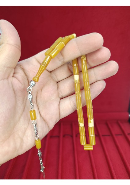 Sıkma Kehribar Tesbih Kesme Kesim Sarı Renkli T-872 fiyatları