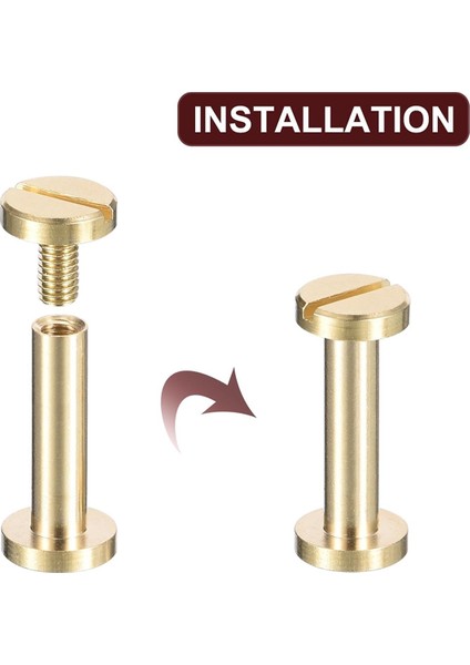 30 Paket Pirinç Chicago Vidaları, 15X8MM Düz Vida (Yurt Dışından) fırsatları
