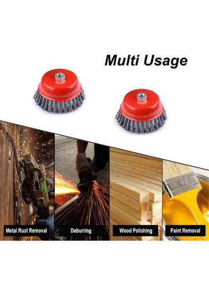 Adet 75/100MM Tel Tekerlek Bardak Fırça Seti, M14 Açı Taşlama Makinesinin Dişleri Için (Yurt Dışından) fırsatları