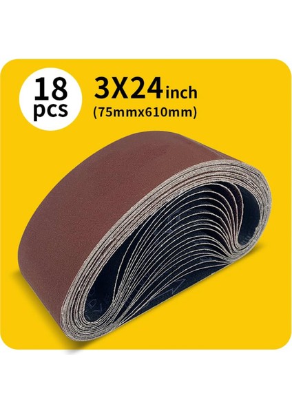 18 Parça Çok Amaçlı 3 x 24 Inç Bant Zımpara Zımpara Bant Seti (Yurt Dışından) modelleri