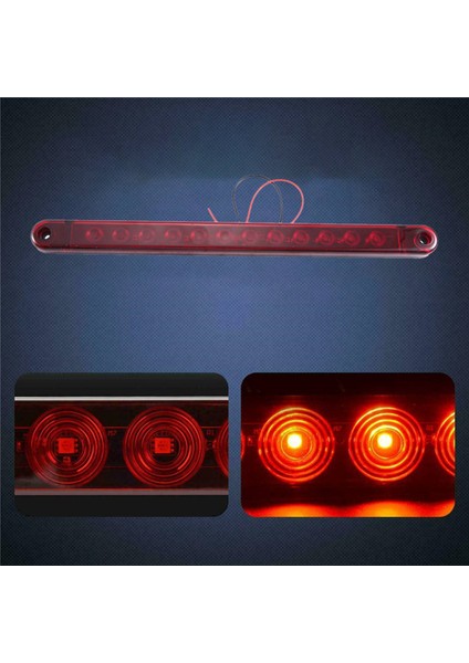 12LED Stop Lambası Kuyruk 12V Fren Lambası Çubuğu Kamyon Römork Kamyon Otobüs (Yurt Dışından)