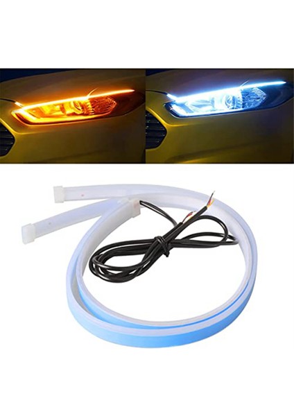 Kamyon Için LED Işık Çubuğu Beyaz Dönüş Sinyali Sarı Işık 24IN 2 Adet (Yurt Dışından)