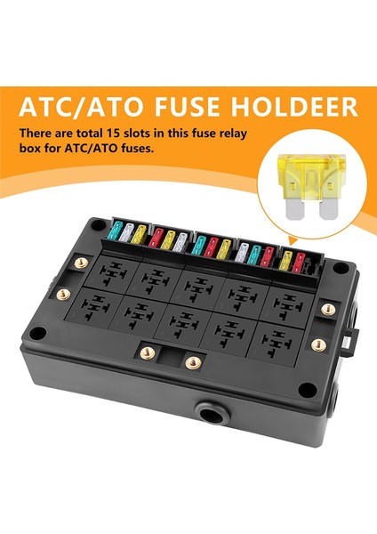 Araba Kamyon Için 12V Sigorta Röle Kutusu Bloğu - 10 Yuvalı Röle Tutucu (Yurt Dışından) modelleri