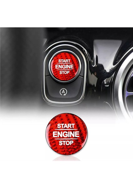 Kırmızı Karbon Fiber Motor Çalıştırma Düğmesi Çıkartması (Yurt Dışından) modelleri