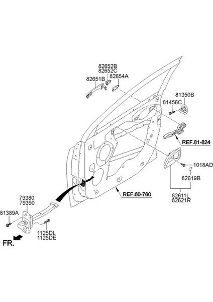 Sağ Ön Kapı Kolu Indüksiyon Tipi 82651-2S720 (Yurt Dışından) indirimleri
