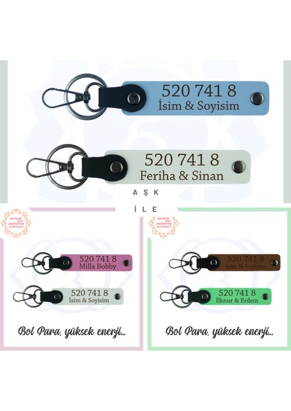 Gök Mavi-Beyaz, İsme Özel 2'li Anahtarlık, Bolluk Akışı, Hediyelik 520 741 8 Kod Ile Manevi Huzur fiyatları